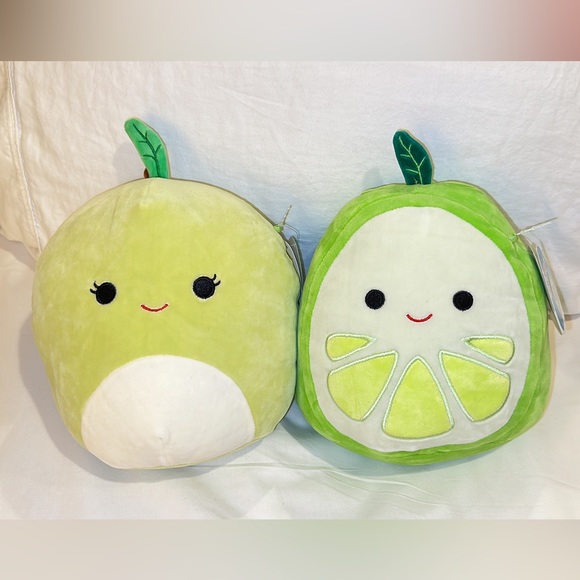 Squishmallows Other - 2 BNWT Squishmallows Fruit Collection Leeland the Lime & Ashley the Green Apple✨